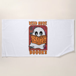 Read More Books Library Ghost Reading Halloween Beach Towel