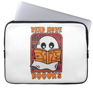 Read More Books Library Ghost Reading Halloween Laptop Sleeve