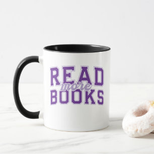 Read More Books Purple Varsity Readers Bookworm Mug