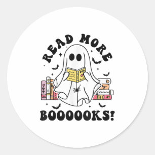 Read More Books Spooky Boo Book Lovers Halloween L Classic Round Sticker