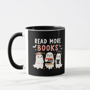 Read more books Spooky Halloween Ghost Book Lovers Mug