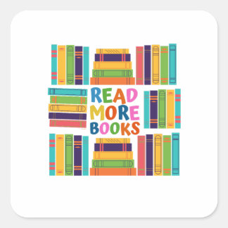 Read more books square sticker