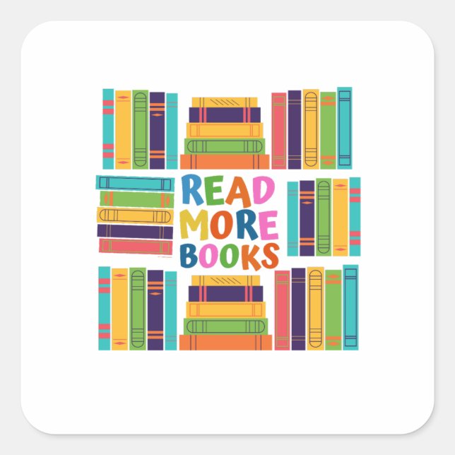 Read more books square sticker (Front)