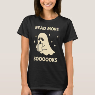 Read more Booooks Ghost Reading Books Halloween T-Shirt