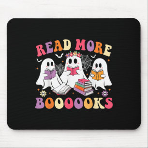 Read More Booooks Groovy Halloween Teacher Ghost B Mouse Pad