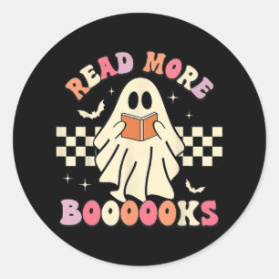 Read More Boooooks Cute Ghost Read More Boooooks H Classic Round Sticker