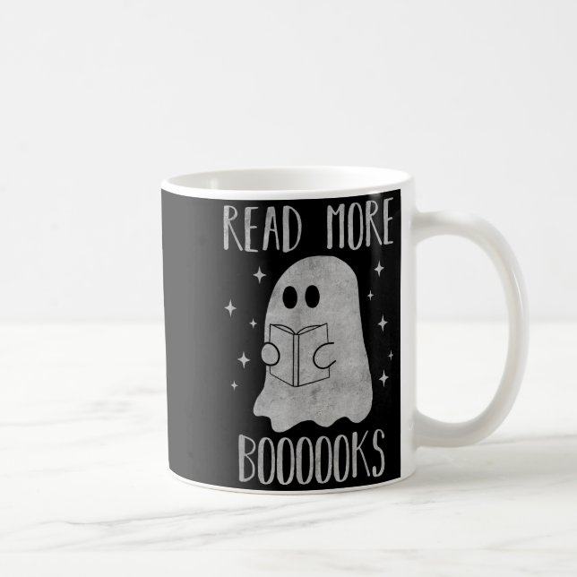 Read More Boooooks Funny Cute Halloween Ghost Read Coffee Mug (Right)