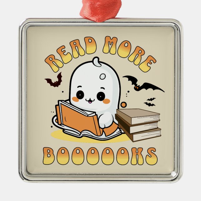 Read more boooooks metal ornament (Front)