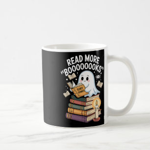 Read More Booooooks Ghost Reading Halloween Art Te Coffee Mug