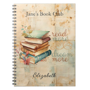 Read More Dream More Book Lover Book Club Notebook