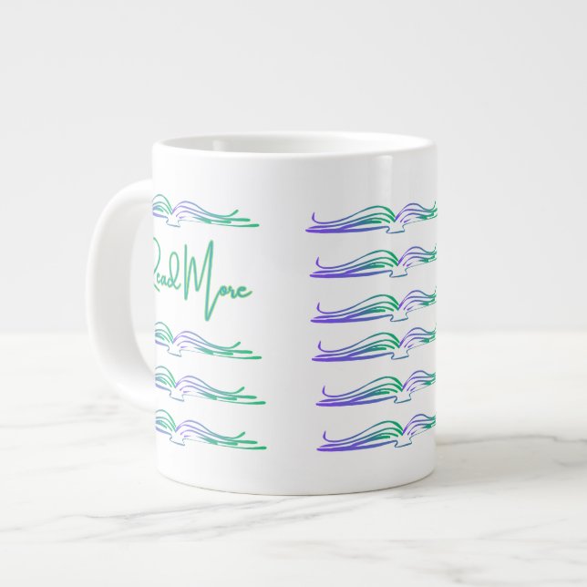 Read More in Green and Blue Large Coffee Mug (Front Left)