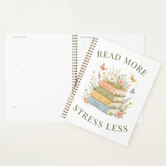 Read More Stress Less Floral Book Cover Planner