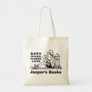 Read More Worry Less Boy Reading Book Bag