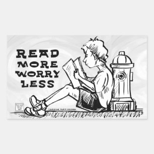 Read More Worry Less Boy Reading Stickers