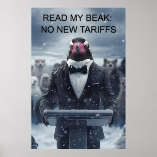 Read My Beak Poster – Penguin Political Satire Art
