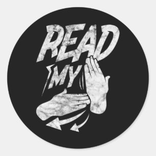 Read My Hand Deaf American Sign Language Distresse Classic Round Sticker