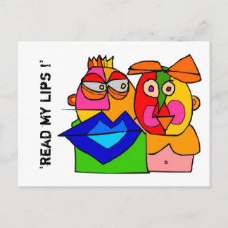 'read my lips !' postcard