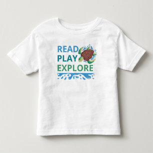 Read, Play, Explore Toddler T-Shirt Ocean theme
