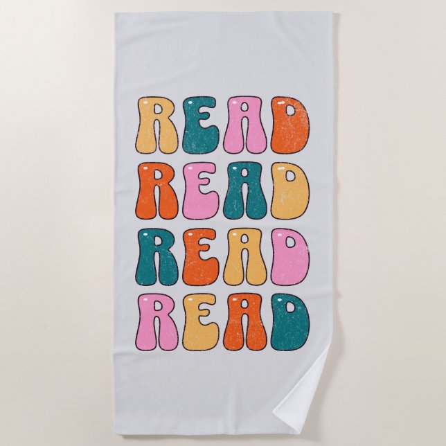 Read Read Read Read Beach Towel (Front)