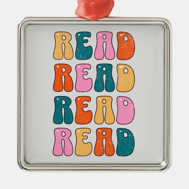 Read Read Read Read Metal Ornament (Front)