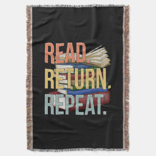 Read Return Repeat Funny Librarian Book Reading Throw Blanket