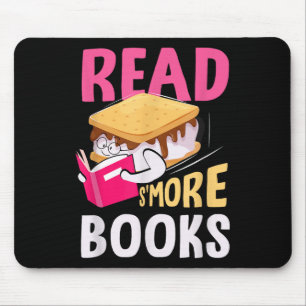 Read Smore Books Camping Bookworm Librarian Smores Mouse Pad