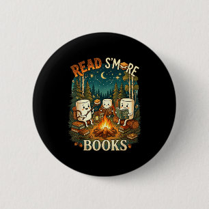 Read s'more books cute campfire reading book lover 6 cm round badge