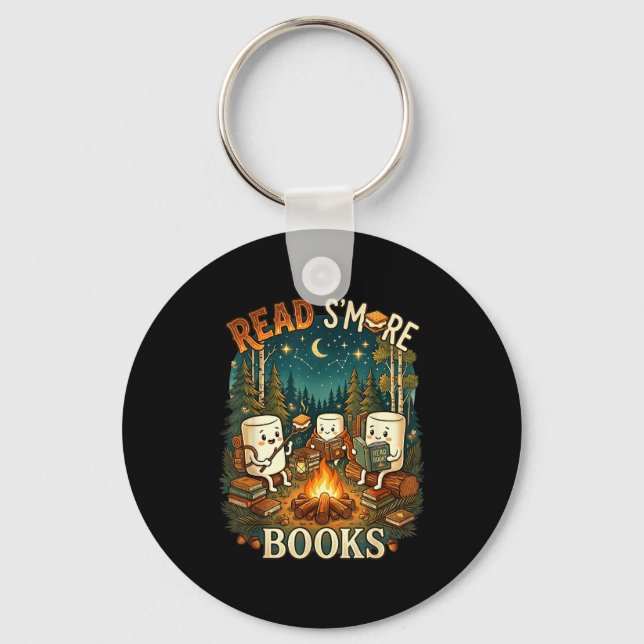 Read s'more books cute campfire reading book lover key ring (Front)