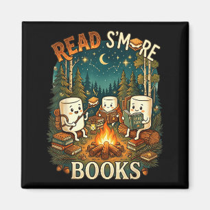 Read s'more books cute campfire reading book lover magnet