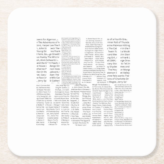 Read Square Paper Coaster (Front)