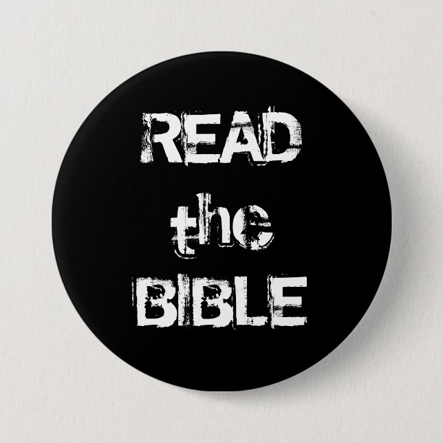Read The Bible Black and White 7.5 Cm Round Badge (Front)