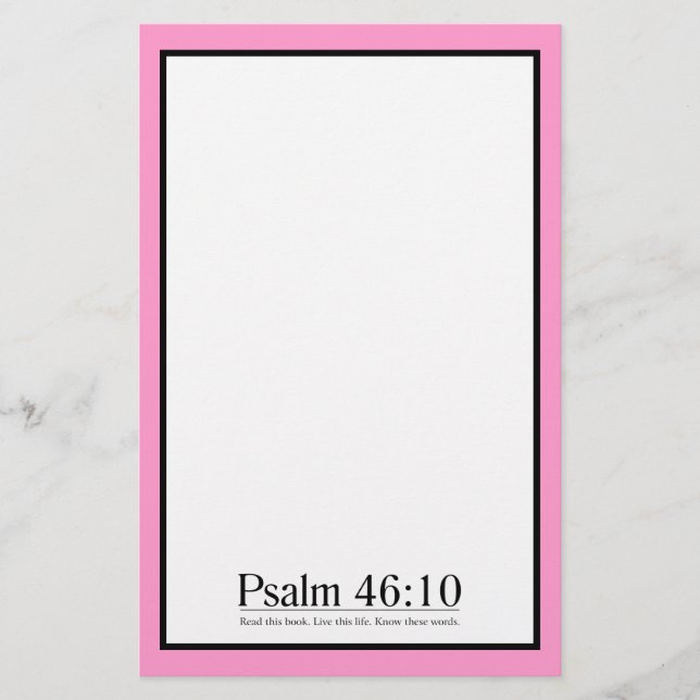 Read the Bible Psalm 46:10 Stationery (Front)