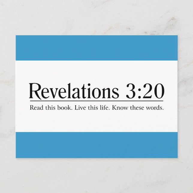 Read the Bible Revelations 3:20 Postcard (Front)