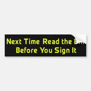 Read The Bill Anti-Obama Bumper Sticker