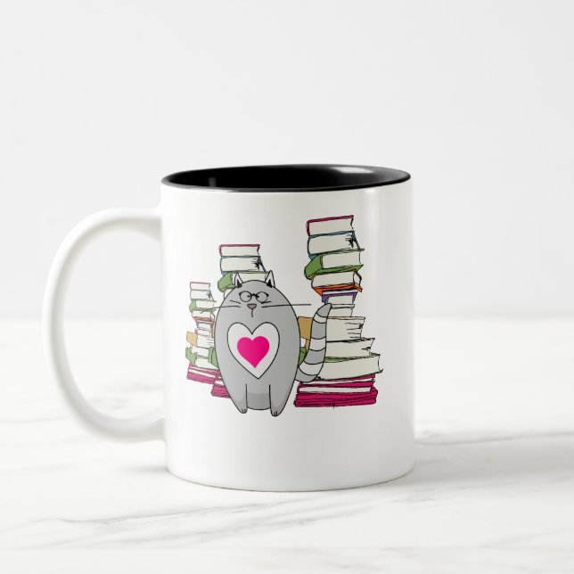 Read the Room Cat Two-Tone Coffee Mug (Left)
