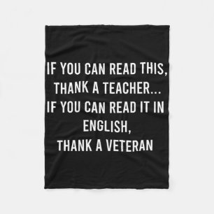 Read This Thank A Teacher, Read In English Thank A Fleece Blanket