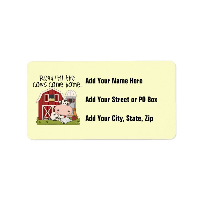 Read 'til The Cows Come Home Label (Front)