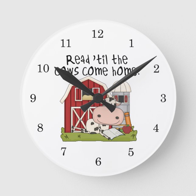 Read 'til The Cows Come Home Round Clock (Front)