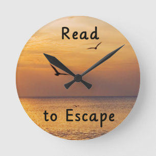Read to Escape Wall Clock Book Lover Quote