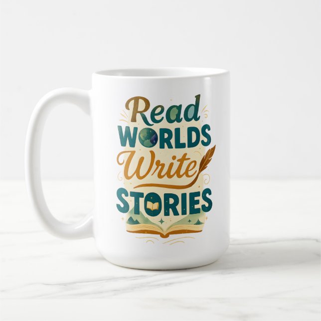  Read Worlds Write Stories Mug (Left)