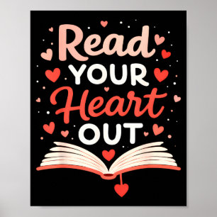Read Your Heart Out Funny Valentine Teacher Bookwo Poster