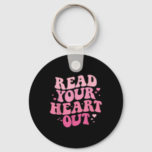 Read Your Heart Out Valentine Librarian Bookworm B Key Ring