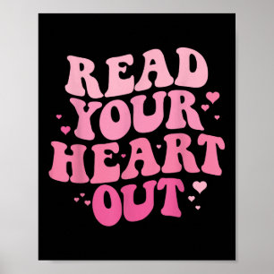 Read Your Heart Out Valentine Librarian Bookworm B Poster