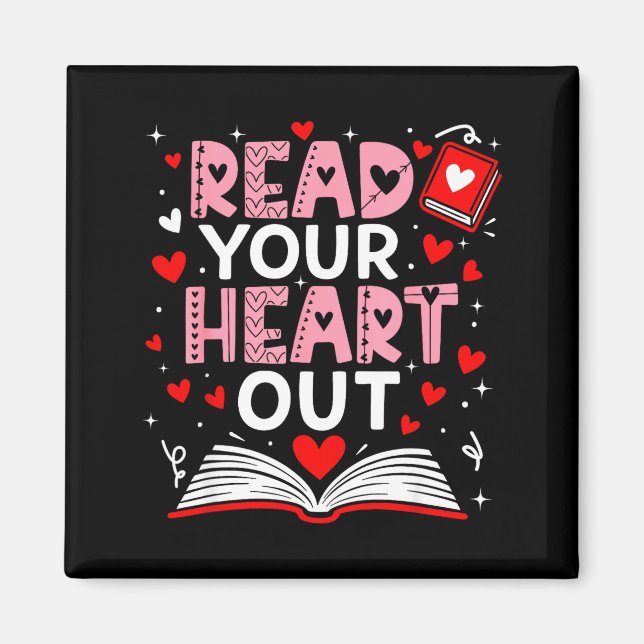 Read Your Heart Out Valentine Reading Book Girl Ki Magnet (Front)