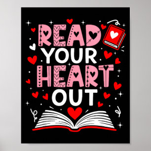 Read Your Heart Out Valentine Reading Book Girl Ki Poster