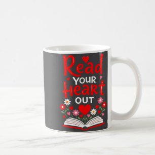 Read Your Heart Valentine Reading Book Girls Flowe Coffee Mug