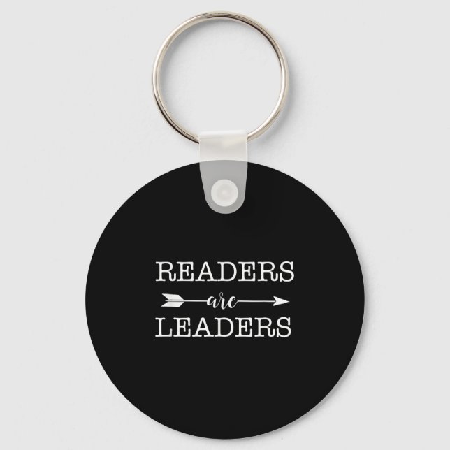Reader Are Leaders - Uplifting Motivational Slogan Key Ring (Front)