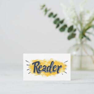 Reader Black and Yellow Slogan Business Card