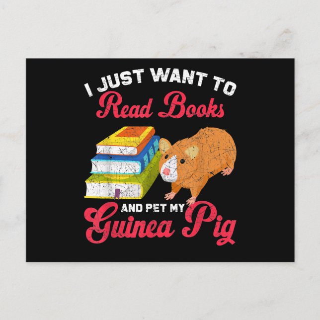 Reader Book Lover Pet Owner Guinea Pig Postcard (Front)