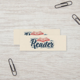 Reader Book Slogan Mini Business Card